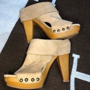 Nine West studded wooden “clog like” sandals